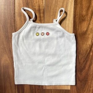 art class White Tank Top with Smiley Faces